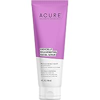 Acure Radically Rejuvenating Facial Scrub - Anti-Aging Support Face Scrub - Mild Exfoliation - Moroccan Red Clay & Rose Oil Extract - Hydrate,Toning & Moisturize - 4 Fl Oz