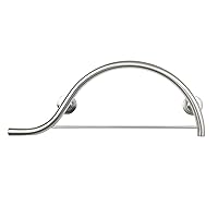 30-inch Designer Curved/Waved Bathroom Shower Grab Bar with Towel Bar, Left-Handed, Satin