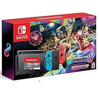 Newest Nintendo Switch w/ Neon Blue & Neon Red Joy-Con + Mario Kart 8 Deluxe Game, 6.2