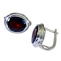 Choose your color Natural Gemstones Stud Earrings 925 sterling silver Leverback Earring For Women and Girls Daily Wear, Office Wear, Party Wear birthstone Jewelry With Bezel Setting