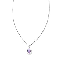 Kendra Scott, Womens, Daphne Framed Short Pendant Necklace, Silver Lilac Kyocera Opal, One Size