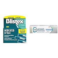 Blistex Medicated Lip Balm, 0.15 Ounce, 3 Count & Sensodyne Pronamel Gentle Whitening Alpine Breeze Toothpaste - 0.8 ounce -Travel Size