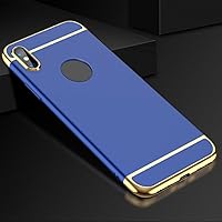 FORLUZ Luxury 360 Full Cover Plating Phone Case for iPhone 6 6s 7 8 X XS Max XR 11 12 13 14 Pro Case Matte Hard Cover Protection Case,Blue,for iPhone Xs Max