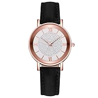 Elegant Women's Watch with Leather Band, Waterproof Quartz Watch for Girls, Classic and Stylish