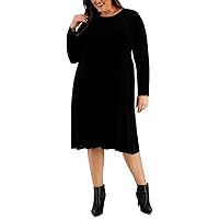 Calvin Klein Plus Size Crewneck Long-Sleeve Sweater Dress