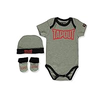 TAPOUT Baby Boys' 3-Piece Layette Gift Set - gray, 3-6 months