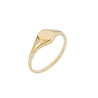 Amazon Essentials 14K Plated Sterling Silver Round Signet Ring
