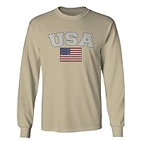 VICES AND VIRTUES USA American Flag Patriotic Graphic 4th of July Memorial Long Sleeve Men's