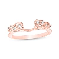 10K Gold 0.1 Carat Round Diamond Enhancer Engagement Wedding Ring (I2 clarity, H-I)