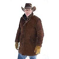 Men's Genuine Suede Leather Coat, Men Sheriff Walt Longmire Robert Taylor Real Leather Coat, XS-3XL