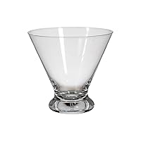 NutriChef 8.4oz Clear Martini Glasses - Set of 2 Heavy Base Hand Blown Elegant Stemless Cocktail Glassware for Whiskey, Scotch, Wine, Liquor, Gin & Mixed Drinks, Dishwasher Safe,