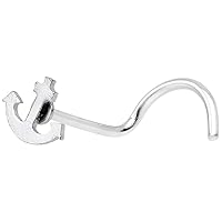 Body Candy Stainless Steel Anchor Nose Stud Ring 20 Gauge