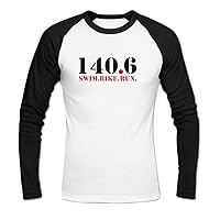 Mens 140.6 Swim Bike Run Triathlon Ironman Baseball T-Shirt S White