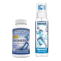 Magnesium High Absorption Supplement and Oil Spray Supports Muscle Function, Sore Muscles, Leg Cramps and Recovery