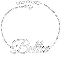JOELLE Custom Name Anklet Bracelet Personalized Sterling Silver Dainty classic Anklet for Women Girls