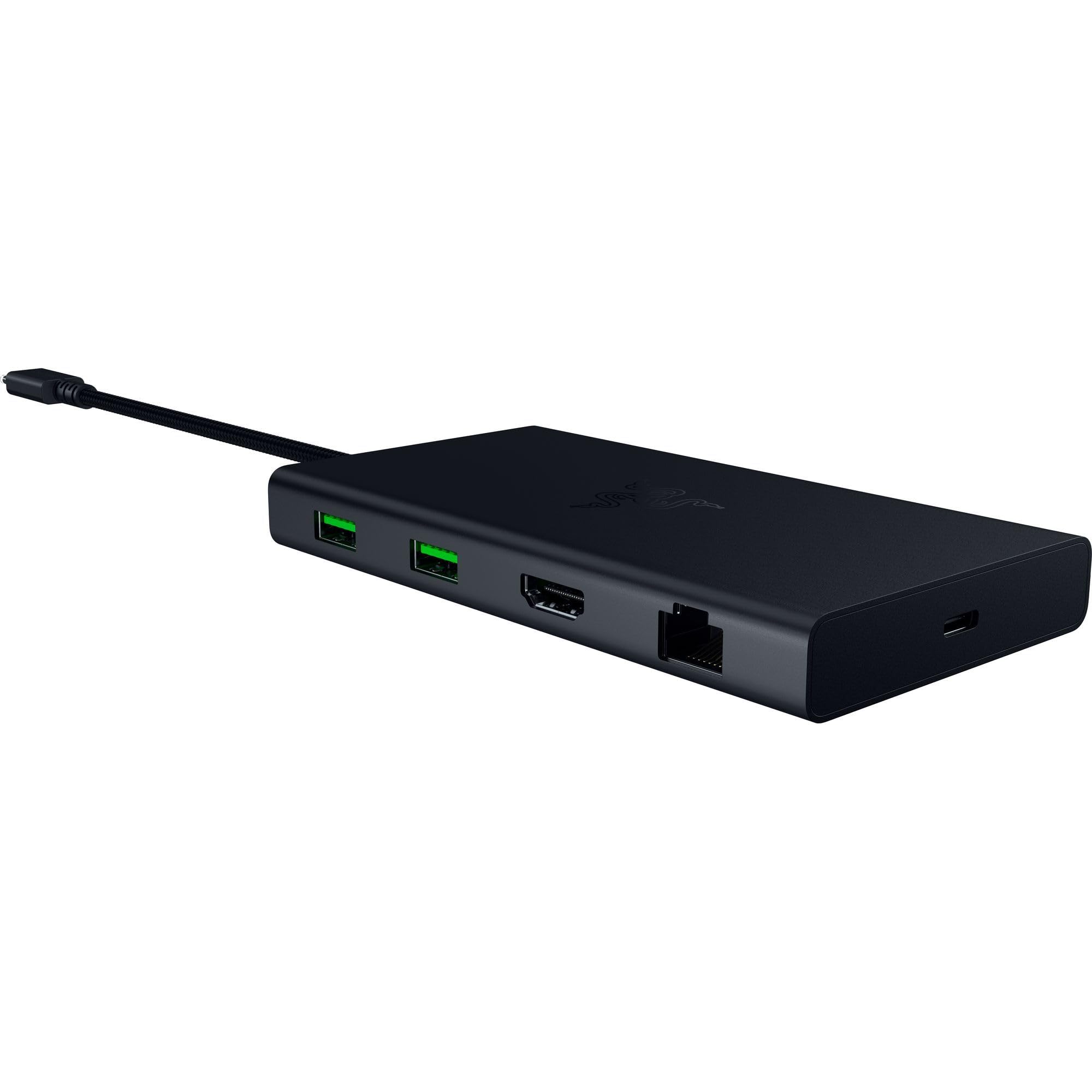 Razer USB C Dock 11-Port Travel Charging Station for Windows Mac Laptop iPad Surface Chromebook Galaxy Tab: Type C, HDMI, Ethernet, MicroSD - 4K 60 Hz Display - 85 W Tablets + Mobile Fast Charge