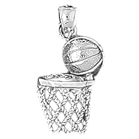 Basketball Basket Pendant | Sterling Silver 925 Basketball Basket Pendant - 21 mm