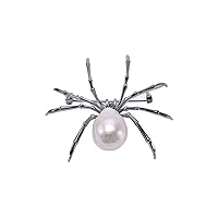 JYX Pearl Animal Spider Brooch Baroque White Freshwater Cultured Pearl Brooches Pins for Women Jewelry Gift