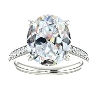 CUSTOM ORDER:- 5 CT Oval Colorless Moissanite Engagement Ring for Women/Her, Wedding Bridal Ring Sets, Eternity Sterling Silver Solid Gold Diamond Solitaire 4-Prong Set for Her