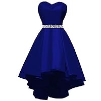 Prom Dress High Low Sweetheart Homecoming Dresses Satin Ball Gown Graduation Gowns Cocktail Dresses