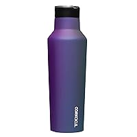Corkcicle Insulated Canteen Travel Water Bottle, Triple Insulated Stainless Steel, Easy Grip Straw Mouth, Keeps Beverages Cold for 25 Hours or Warm for 12 Hours, 20oz, Multicolor