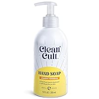 Cleancult - Lemon Verbena - Moisturizing Liquid Hand Soap - Refillable Aluminum Bottle - Made with Aloe Vera - Nourishes & Moisturizes Dry & Sensitive Skin - 12 oz - 1 Pack