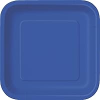 Royal Blue Round Dessert Paper Plates - 6 7/8 in (Pack of 16) - Eco-Friendly & Disposable Tableware - Perfect for Celebrations, Weddings & Gatherings