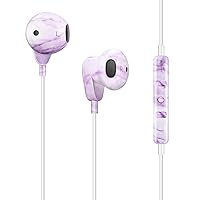 Wired Earbuds Headphones,Built-in Microphone & Volume Control&Support Call for iPhone,Wired Earphones for iPhone,Compatible with iPhone 14/13/12/11 Pro Max/Xs Max/Xr/X/7/8 Plus,Purple Marble