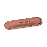 Kaweco 10001670 Eco Brandy Leather Case I Pen Case for 1 Liliput Pen I Genuine Leather Writing Case with Beautiful Embossing I Chic and Classic Pen Bag I Pen Case 15 x 1.5 x 2.5 cm in Brown