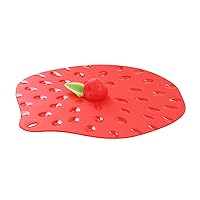 Charles Viancin - Strawberry Silicone Lid for Food Storage and Cooking - 9''/23cm - Airtight Seal on Any Smooth Rim Surface - BPA-Free - Oven, Microwave, Freezer, Stovetop and Dishwasher Safe
