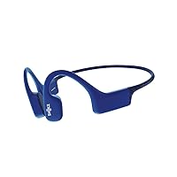 OpenSwim - Bone Conduction MP3 Waterproof Headphones for Swimming - Open-Ear Wireless Headphones, with Nose Clip and Earplug (Blue)