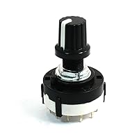 uxcell - a13122500ux0382jp Uxcell a13122500ux0382 4P3T Single Deck Rotary Switch Band Selector 4Pole 3 Position w Knob