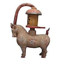 N/A 陶器三色馬ランプ飾りアンティークリサイクル民俗発掘磁器陶器
