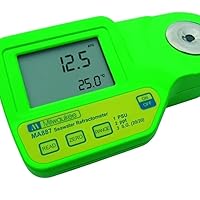 Milwaukee MA887 Digital Salinity Refractometer with Automatic Temperature Compensation, Yellow LED, 0 to 50 PSU, +/-2 PSU Accuracy, 1 PSU Resolution (color may vary)