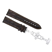 Ewatchparts 20MM LEATHER STRAP COMPATIBLE WITH BAUME MERCIER CLASSIMA DEPLOYMENT BUCKLE CLASP D/BROWN OS