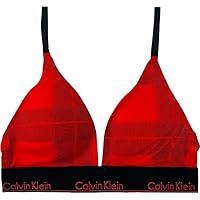 Calvin Klein Women's Modern Cotton Lightly Lined Triangle Bralette, Textured Plaid + Exact, X-Small