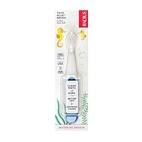 RADIUS Totz Plus Brush Kids Toothbrush Silky Soft BPA Free ADA Accepted Designed for Delicate Teeth & Gums for Children 3 Years & Up - WhiteBlue - Pack of 1