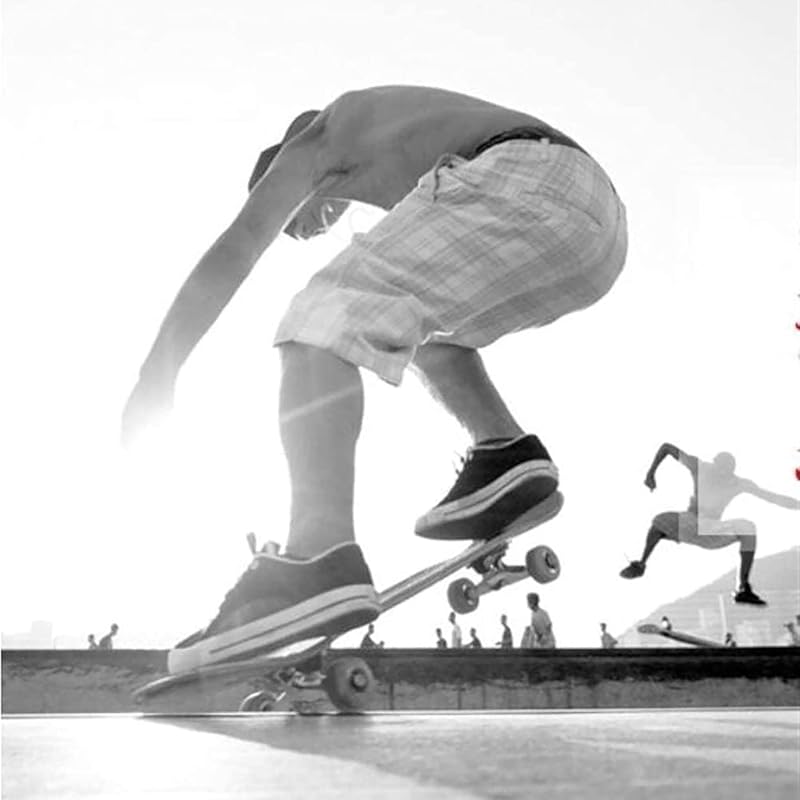 Anime skater boy rolling his skateboard