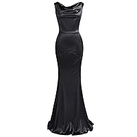 MUXXN Women's Sleeveless Round Neck Full Length Formal Evening Cocktail Long Maxi Dress Black XL