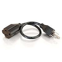 C2G Legrand NEMA 5-15 Female to Male Power Cord, 18 AWG Power Cord, Black Long Extension Cord, 10 Foot Power Cord Replacement, 1 Count, C2G 03116