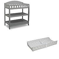 Infant Changing Table with Pad, Grey and Waterproof Baby and Infant Diaper Changing Pad, Beautyrest Platinum, White