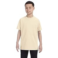 Gildan Boys Heavy Cotton T-Shirt(G500B)-Natural-M