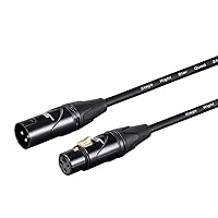 Monoprice Starquad XLR Male to XLR Female Microphone Cable - 25 Feet - Black, 24AWG, Optimized for Analog Audio - Gold Contacts - Stage Right Series