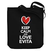 Keep calm and love Evita chalk style Canvas Tote Bag 10.5