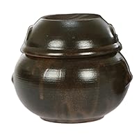 29.75ounce(5.82inches,880cc) Korean Traditional Table Earthenware Compact Size Pottery Pot Jar Hangari with Lid