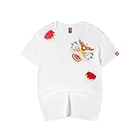 Niepce Inc Japanese Streetwear Cotton Embroidery Graphic Tees for Men