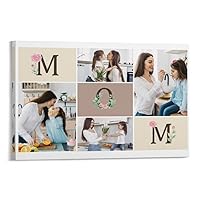 Generic Customized Wall Art Add Your Personalized Mural,MOM DAD Couple Friend Hanging Gift Custom Family Painting,Wooden Inner Frame (MOM)