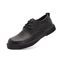 Men's Vegan Leather Oxfords Brogue Lace Up Style Pointed Toe Shoe Slip Resistant Business