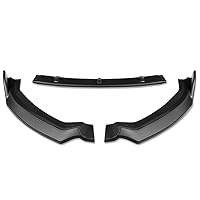 DNA MOTORING 2-PU-517 3Pc Matte Black Front Bumper Lip With Vertical Stabilizers Compatible with 17-20 Audi A3 / S3