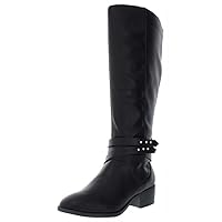 Material Girl Womens Damien Almond Toe Knee High Boots Fashion, Black, Size 8.5